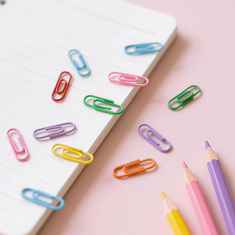 Bflaae Paper Clips, 600Pcs Medium Paperclips for Office School & Personal Use, Daily DIY, 1-2/7" Colored Heavy Duty Ideal for Bookmark - Image 3